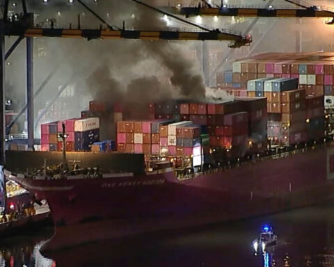 Electrical fire that erupted on cargo ship at Port of Los Angeles now ‘substantially contained’ after no injuries reported