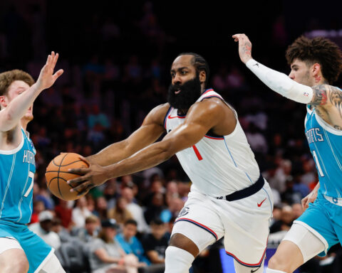 Harden erupts for 55, Clippers rout Hornets 131-116 in Paul's likely last game in North Carolina