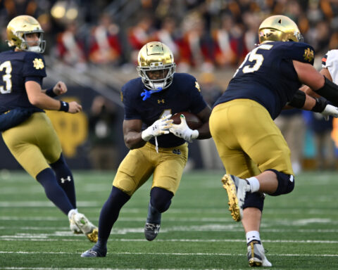 Jeremiyah Love scores 3 TDs as No. 9 Notre Dame overwhelms injury-ravaged Syracuse 70-7