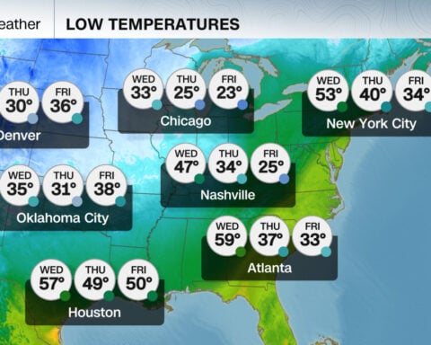 Big temperature drop and snow on the menu this Thanksgiving for millions across the US