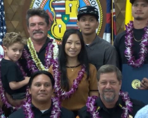 Drowning survivor gets a chance to thank her rescuers