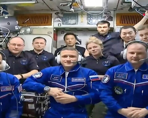 US-Russian crew of 3 starts 8-month mission on the International Space Station
