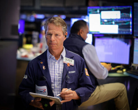 Wall Street ends lower as yields climb; crypto stocks drop