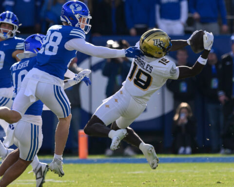 Bear Bachmeier and LJ Martin lead No. 11 BYU past UCF for a 41-21 victory