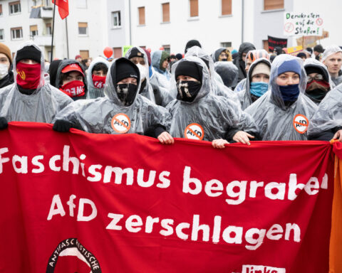 German far-right party sets up its new youth wing as thousands protest