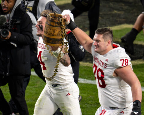 No. 2 Indiana pursuing bigger goals after retaining Old Oaken Bucket at Purdue