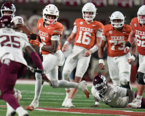 No. 16 Texas spoils No. 3 Texas A&M's perfect season 27-17, knocks Aggies out of SEC title game