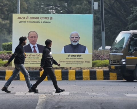 Putin arrives in New Delhi on a state visit aimed at bolstering Russia-India ties