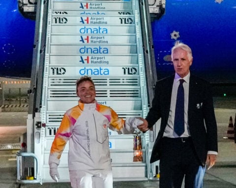 Olympic flame for Milan Cortina Winter Games arrives in Italy following handover in Greece