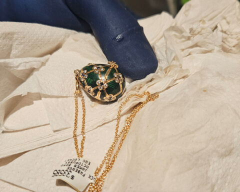 Police recover a swallowed Fabergé pendant after a 6-day wait for it to reappear