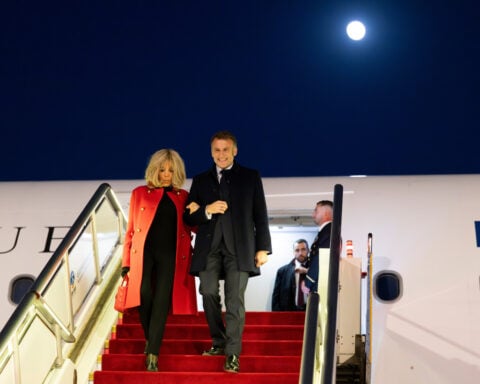 French first lady Brigitte Macron visits an old friend in China: A giant panda called Yuan Meng