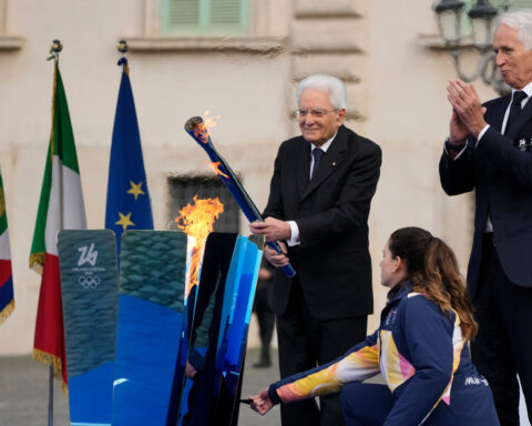 Cauldron for Milan Cortina Winter Olympics lit at Italy's presidential palace with 2 months to go