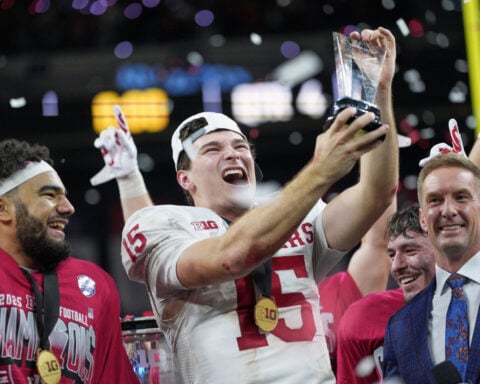 The Latest: College Football Playoff sees Indiana at No. 1 with Miami and Bama making the cut