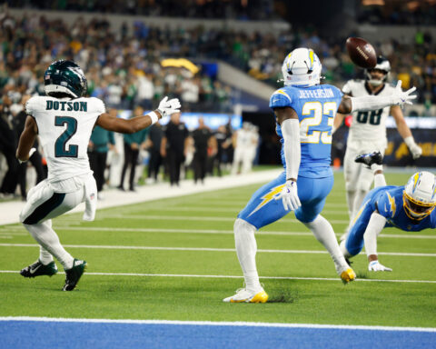 Chargers' Dicker kicks winning field goal, Jefferson's interception seals 22-19 OT win over Eagles