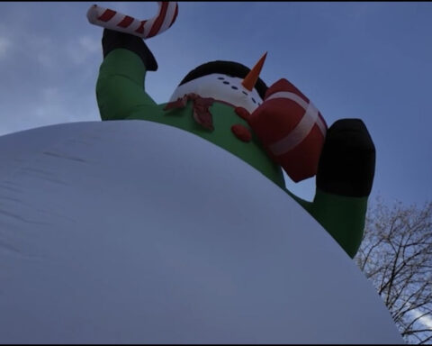 Giant snowmen take over street in Montclair for the holidays to raise money for those in need