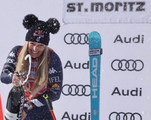 Lindsey Vonn places 2nd in a World Cup downhill a day after becoming oldest winner at age 41