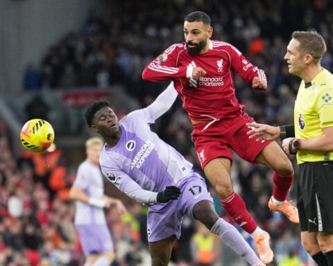Salah comes on as early sub and gets an assist for Liverpool against Brighton after recall