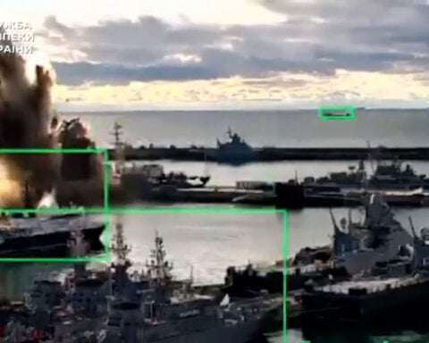 Ukraine says it struck Russian submarine at a port with underwater drones