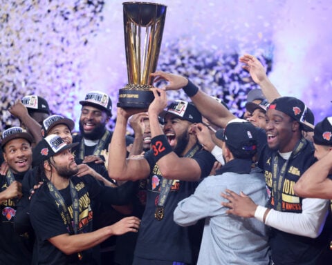 Knicks won't hang an NBA Cup championship banner at Madison Square Garden, AP source says