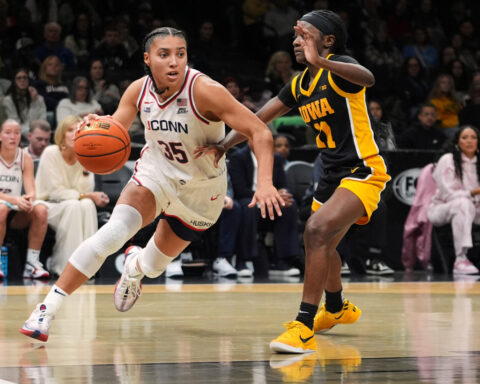 Fudd and Strong power No. 1 UConn past No. 11 Iowa in Women's Champions Classic