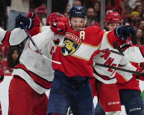 Matthew Tkachuk practices with Panthers for 1st time this season, indicating game return is near