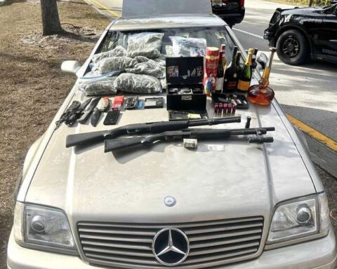 Father and son arrested following high-speed chase; Drugs, guns found in car