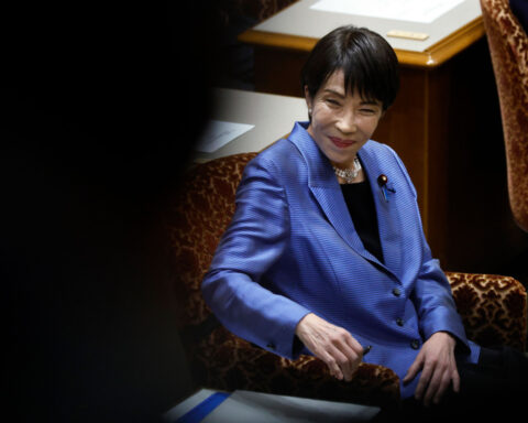 Japan’s prime minister joins female lawmakers in fight for more toilets in parliament
