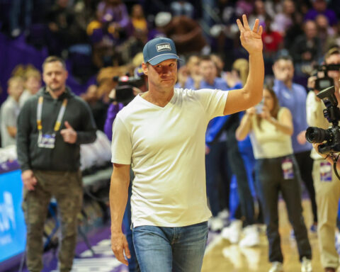 LSU football coach Kiffin attends Tigers' women's hoop game as Ole Miss beats Georgia at Sugar Bowl