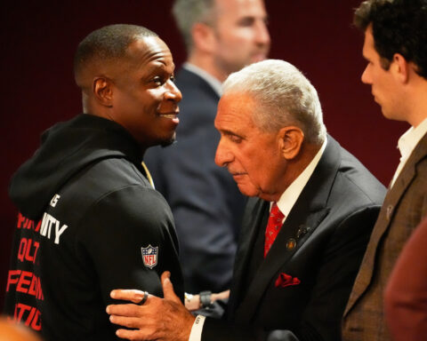 Falcons beat Saints 19-17 to hand division title to Panthers. Atlanta fires coach and GM hours later