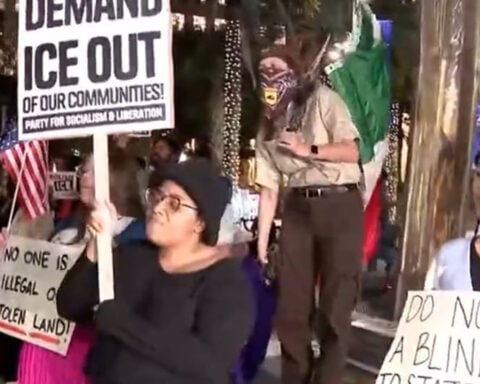 Protesters gather outside Orlando City Hall after ICE fatally shoots Minneapolis woman