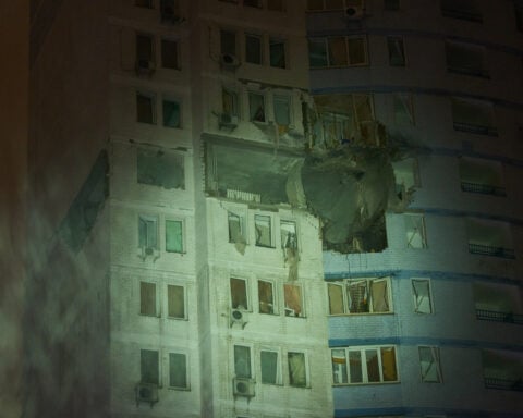 Ukrainian drones set fire to Russian oil depot after Moscow launches new hypersonic missile