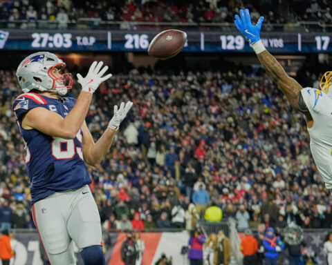 Maye throws late TD pass and Patriots' defense roughs up Herbert, Chargers in 16-3 playoff win