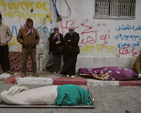 Howling winds send walls crashing down on Gaza tent camps, killing 4