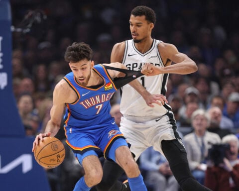 Gilgeous-Alexander scores 34 as Thunder top Spurs for first time in four meetings this season
