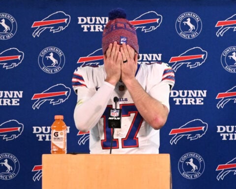 Josh Allen wipes away tears and takes the blame after his 4 turnovers lead to another playoff loss