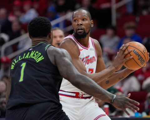 Durant passes Nowitzki for 6th place on NBA career scoring list as Rockets beat Pelicans 119-110