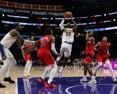 Luka, LeBron get the Lakers back into form in a 110-93 victory over the Raptors