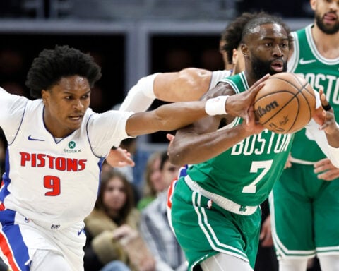 Harris scores 25, Brown misses potential game-winner and Pistons hold off Celtics for 104-103 win
