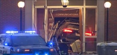 Man intentionally crashes car into police station, police chief says