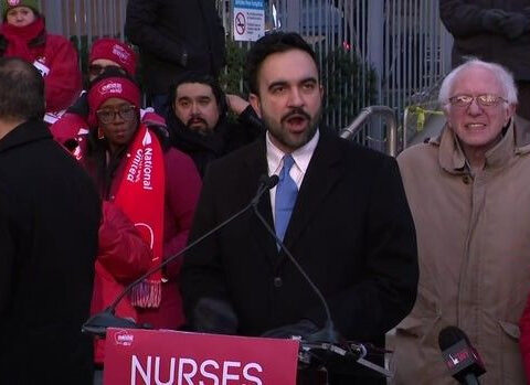 NYC Mayor Mamdani, Sen. Bernie Sanders join striking nurses on picket line