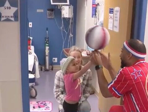 Harlem Globetrotters bring smiles to Blank Children's Hospital