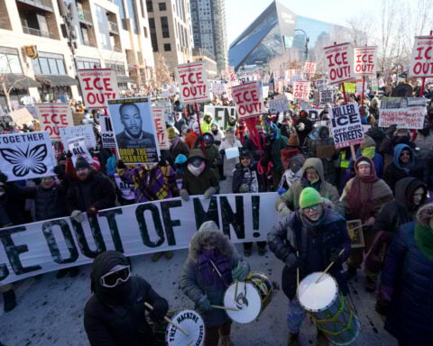 Thousands rally against immigration enforcement in subzero Minnesota temperatures