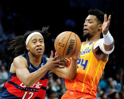 Hornets post 119-115 win over young Wizards, whose starting 5 had an average age of 20.64 years