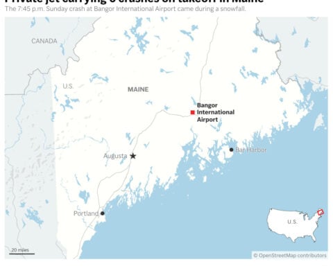 Six people died when a business jet trying to take off in Maine crashed in a snowstorm