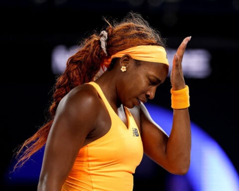 Coco Gauff smashes racket in frustration after 59-minute collapse in Australian Open quarterfinal