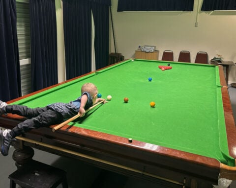Two-year-old boy sets world record for snooker trick shots