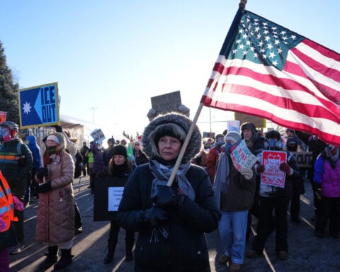 Protesters close schools and stores during a nationwide strike against Trump's immigration policies