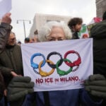 Demonstrators in Milan protest ICE unit at Winter Olympics