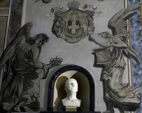 An angel resembling Italy's Meloni is painted over after an outcry from church and state