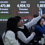 Bitcoin falls 9% and Asian shares slip after Wall Street is hit by tech stock losses